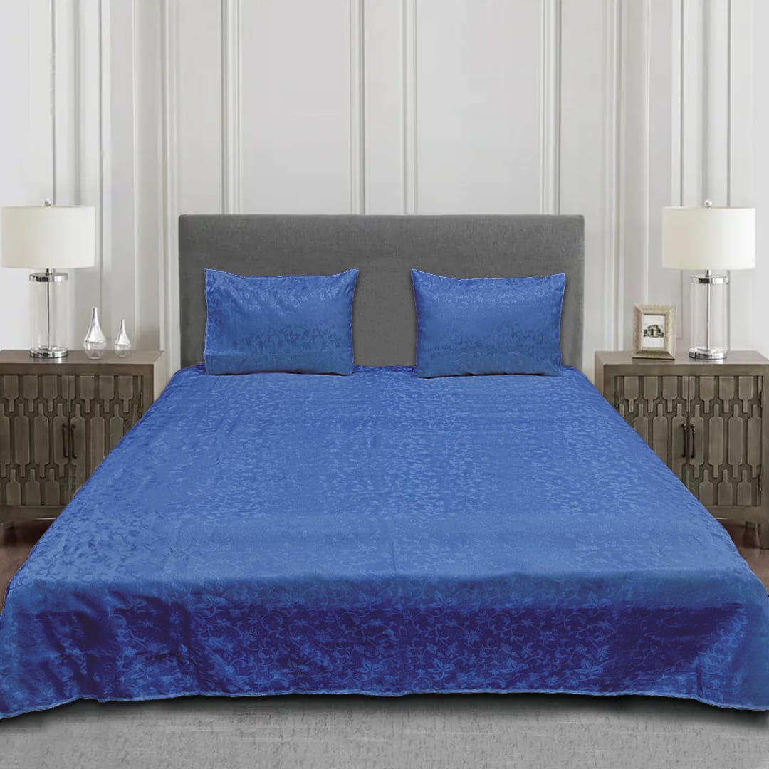 jacquard bedsheet blue bed sheet set.