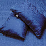 jacquard bedsheet blue bed sheet set.
