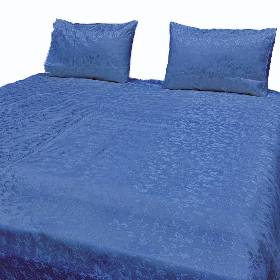 jacquard bedsheet blue bed sheet set.