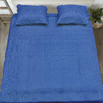 jacquard bedsheet blue bed sheet set.