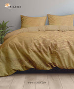 jacquard bedsheet golden bed sheet set.