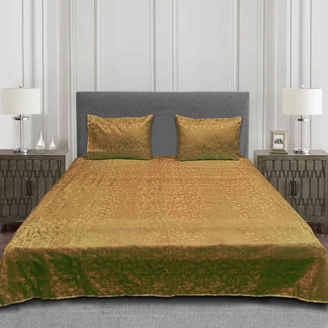 jacquard bedsheet golden bed sheet set.
