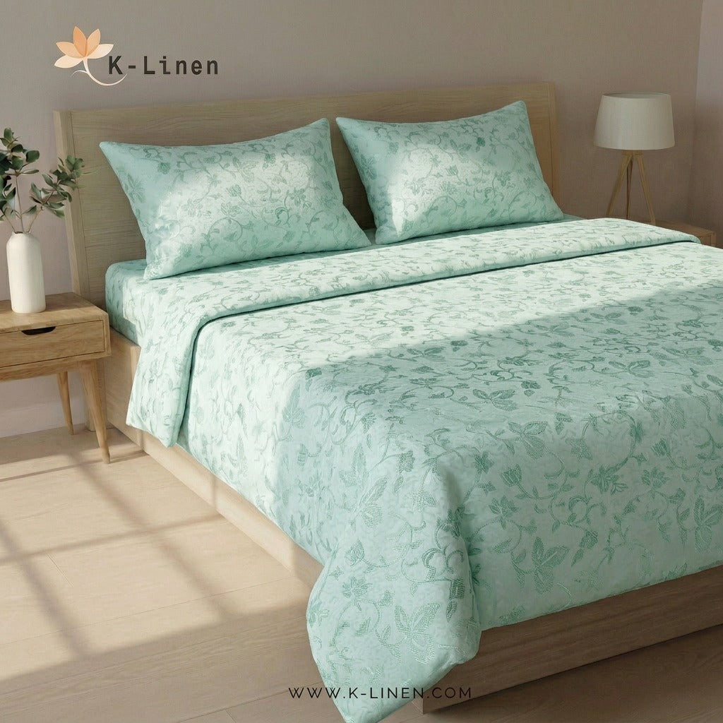 Jacquard Bedsheet Light Blue