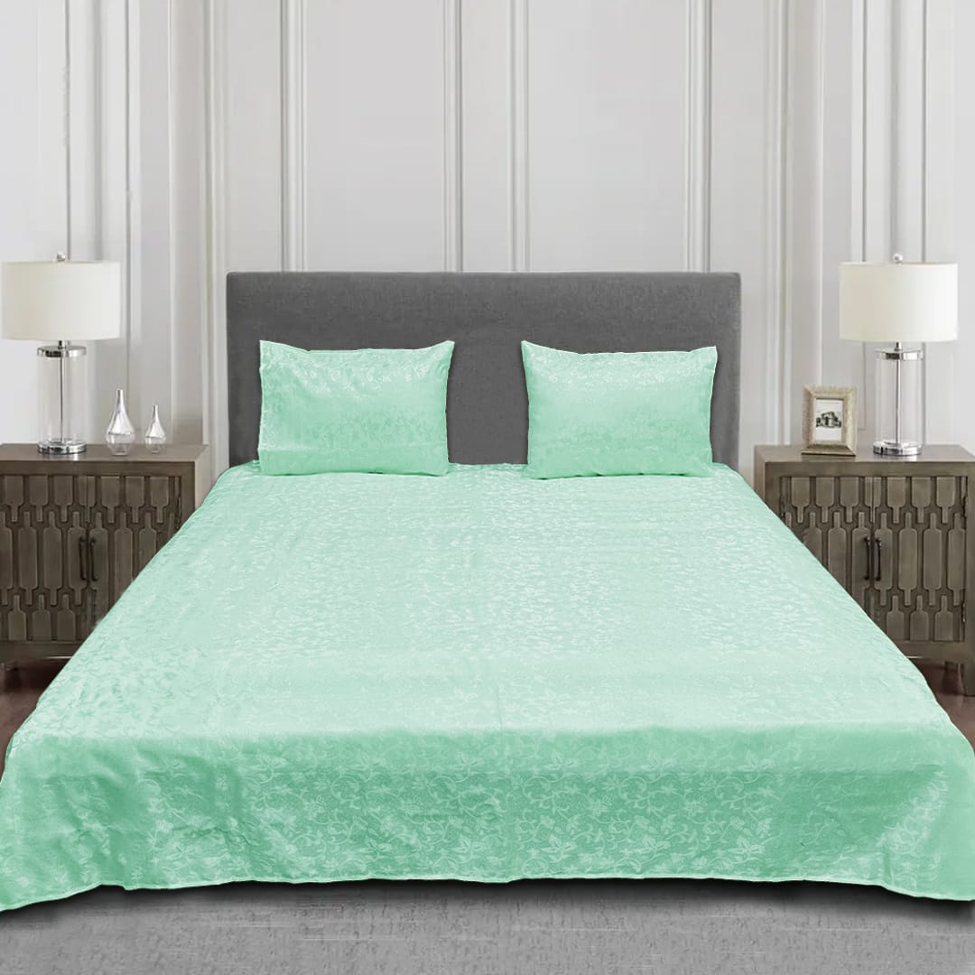 jacquard bedsheet light blue bed sheet set.