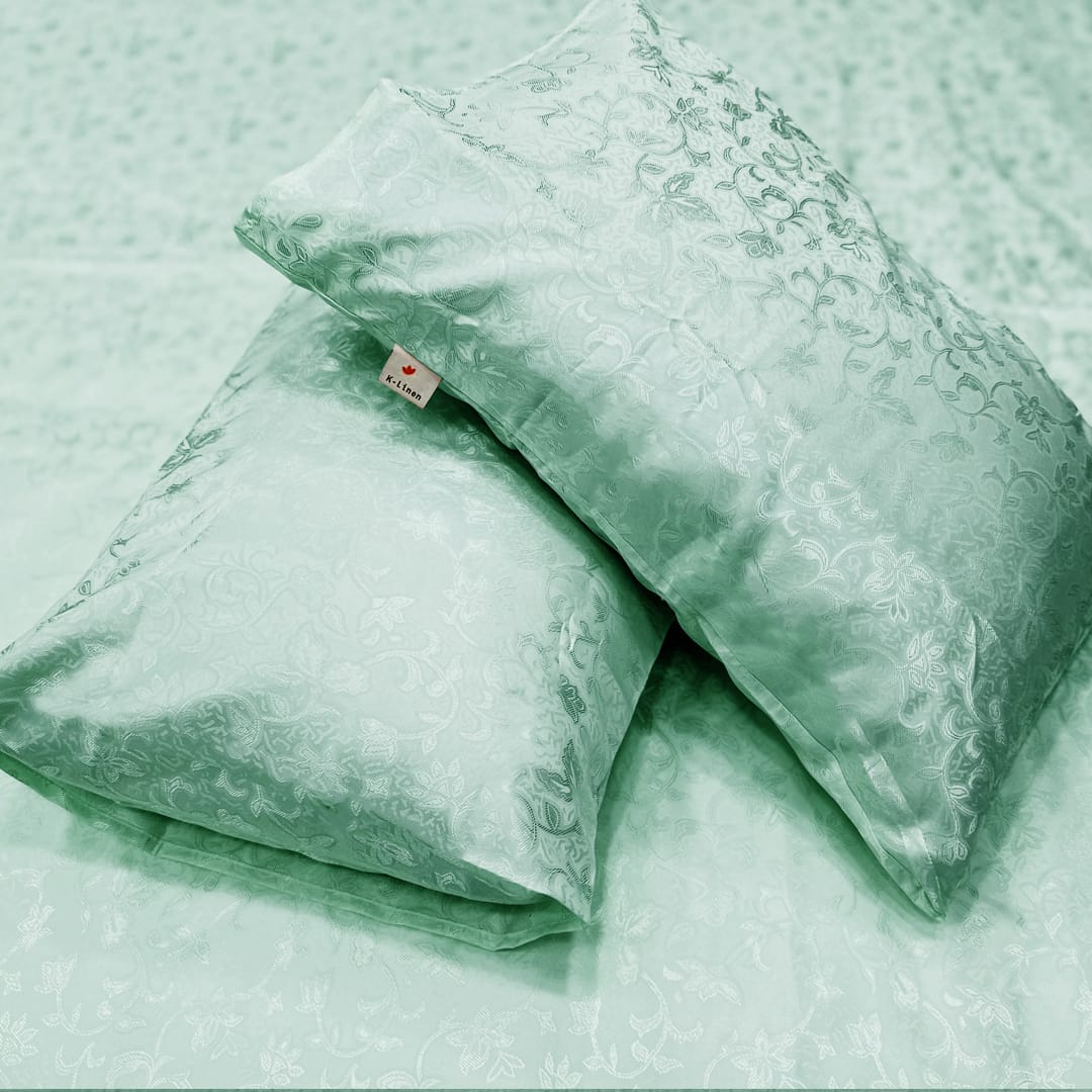 jacquard bedsheet light blue bed sheet set.