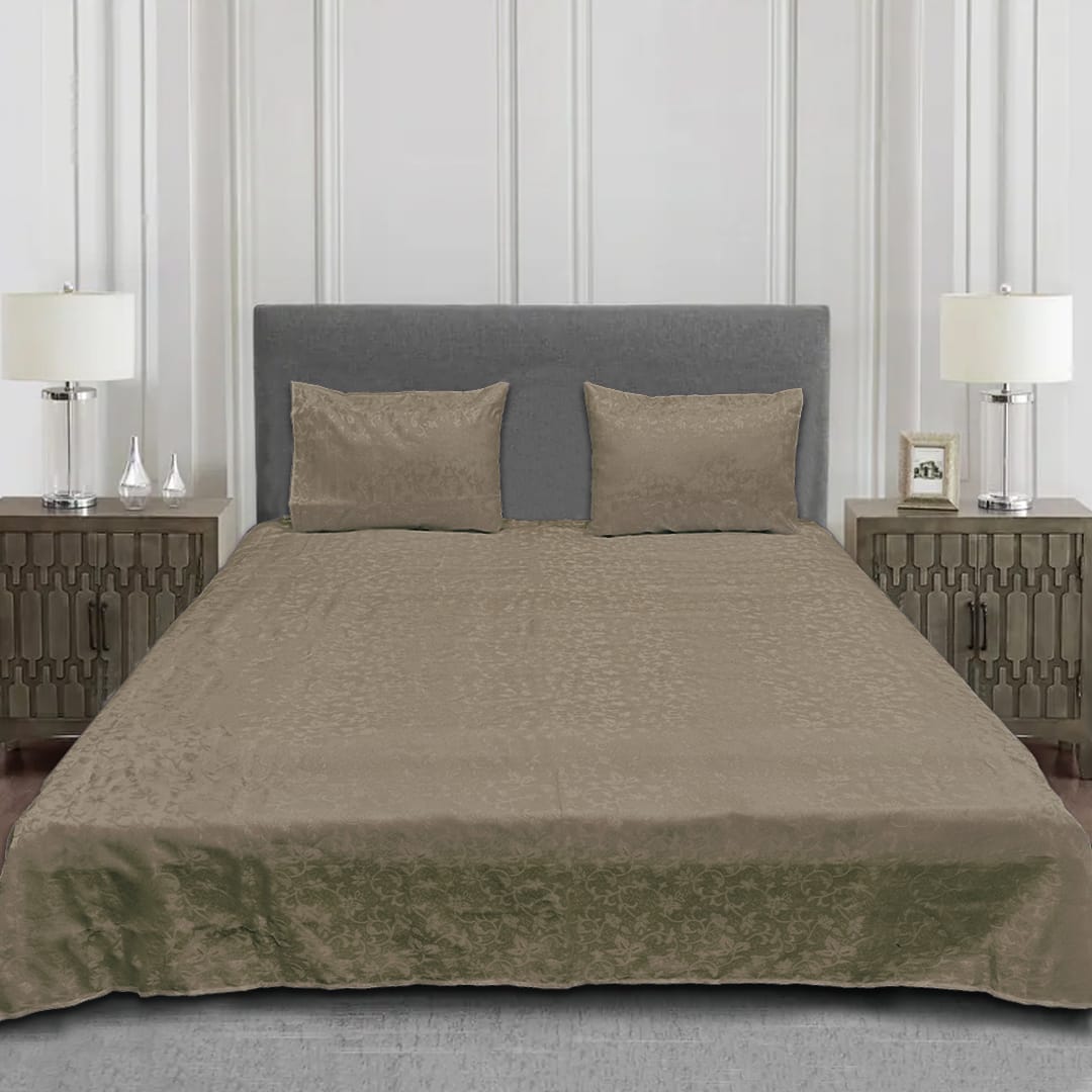 jacquard bedsheet light grey bed sheet set.