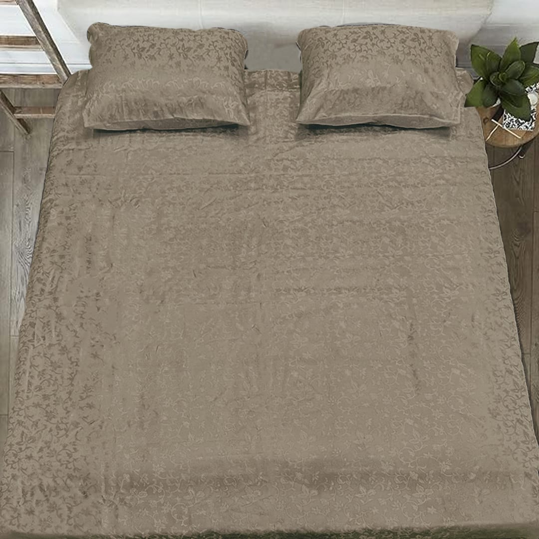 jacquard bedsheet light grey bed sheet set.