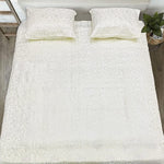 jacquard bedsheet white bed sheet set.