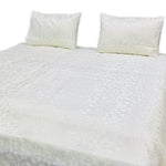 jacquard bedsheet white bed sheet set.