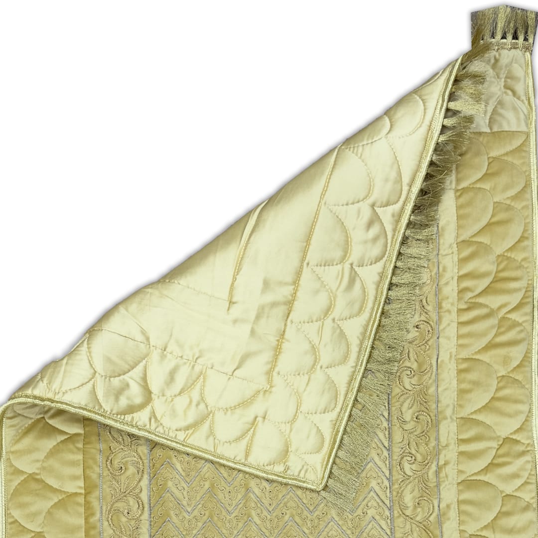 Embroided Velvet Prayer Mat - Beige