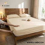 Jersey Bed Fitted Sheet Beige 