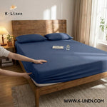Jersey Bed Fitted Sheet Blue
