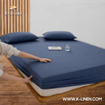Jersey Bed Fitted Sheet Blue