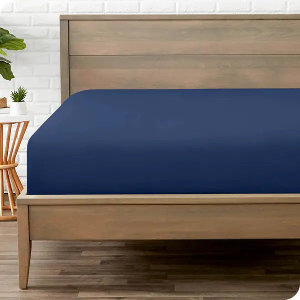 Jersey FItted Sheet - Navy Blue