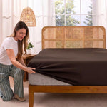 Jersey Bed Fitted Sheet Brown
