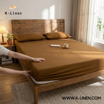 Jersey Bed Fitted Sheet Camel Brown