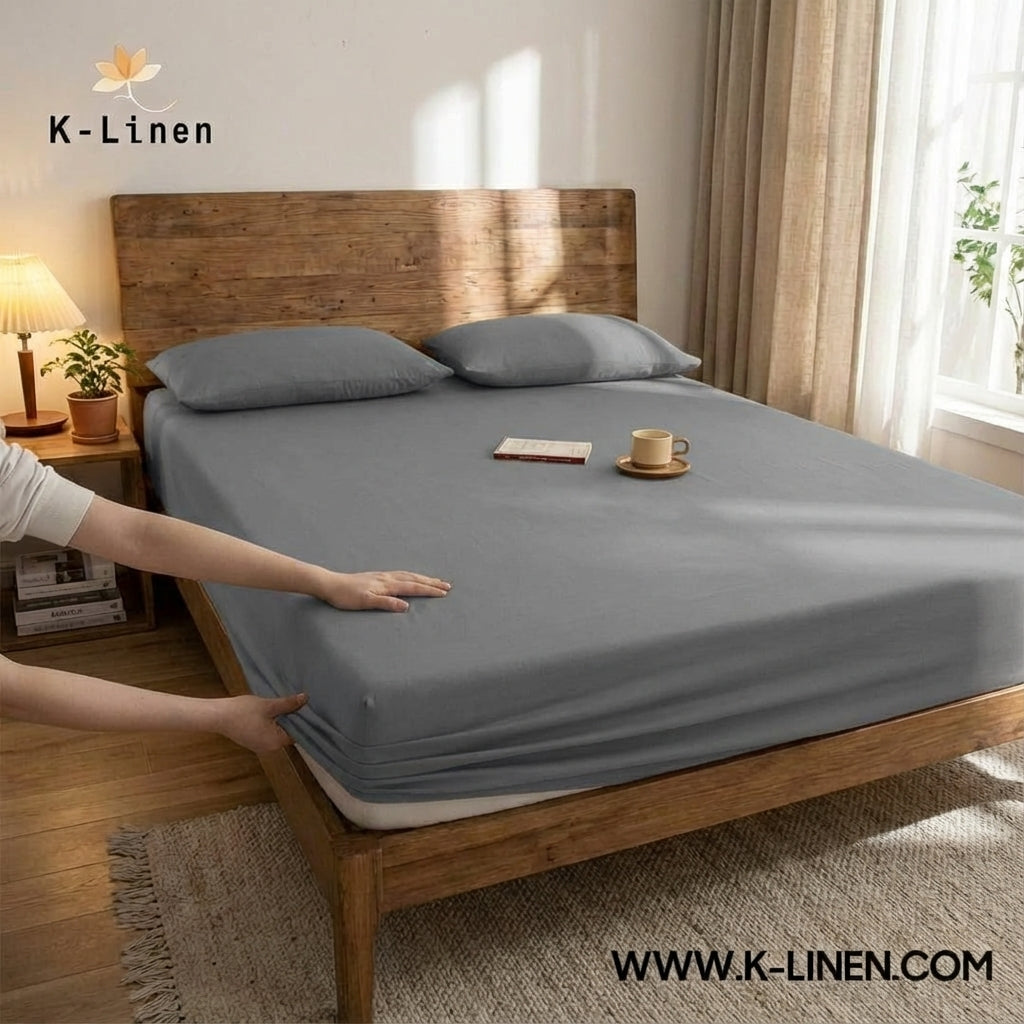 Jersey Bed Fitted Sheet Grey