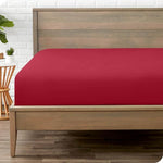 jersey bed fitted mehroon