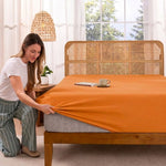 Jersey Bed Fitted Sheet Orange