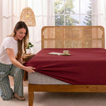Jersey Bed Fitted Sheet Red