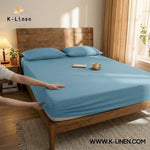 Jersey Bed Fitted Sheet Sky Blue 