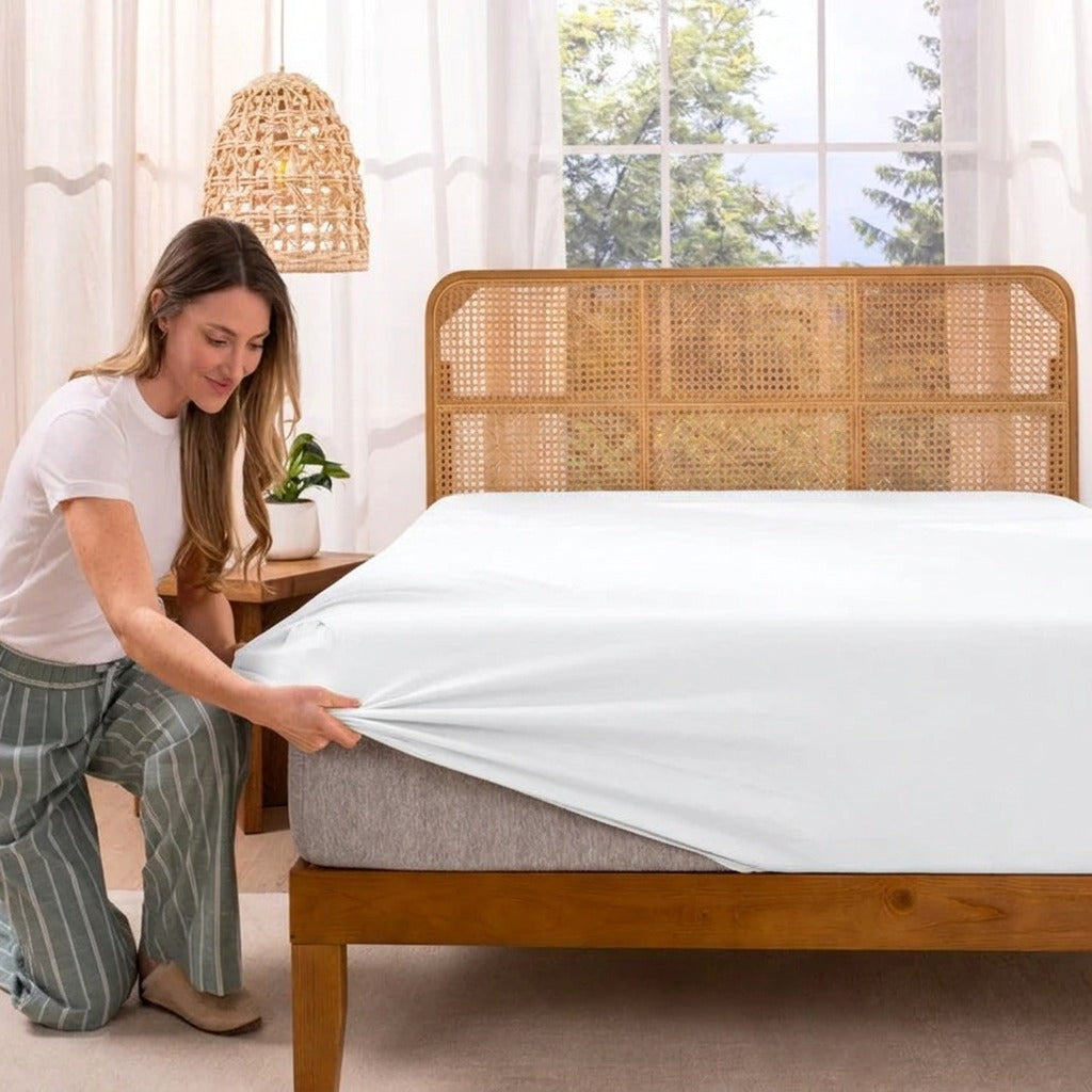 Jersey Bed Fitted Sheet White