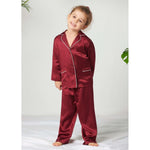 kids silk night suit maroon suit.