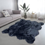 luxe furry rug black