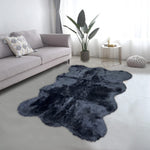 lounge size furry rug 160 180cm black