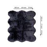 lounge size furry rug 160 180cm black