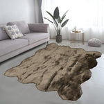 luxe furry rug brown