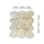 lounge size furry rug 160 180cm golden white