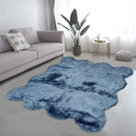 luxe furry rug grey