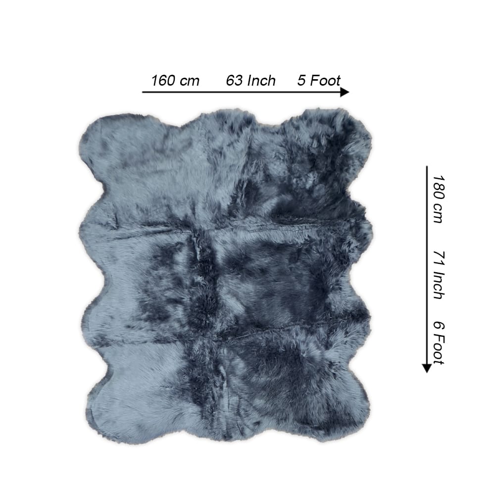 lounge size furry rug 160 180cm grey