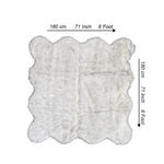 Lounge Size Furry Rug Grey white