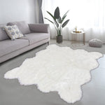 luxe furry rug white