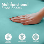 Microfiber Aqua Blue Dyed Solid Bed Sheet Set