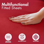 Microfiber Burgundy Dyed Solid Bed Sheet Set