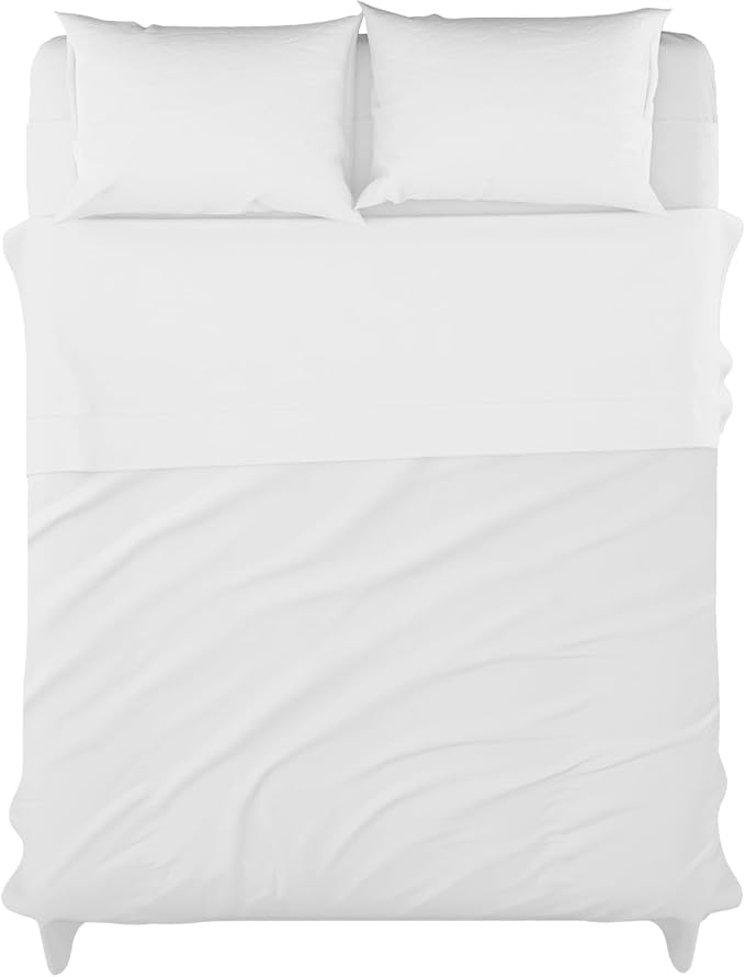 Microfiber White Dyed Solid Bed Sheet Set