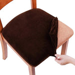 modern velvet dining chair seat cover brown