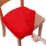 modern velvet dining chair seat cover maroon