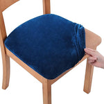modern velvet dining chair seat cover navy blue