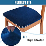 modern velvet dining chair seat cover navy blue
