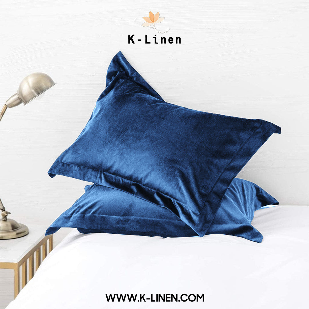 velvet pillow cover blue pillow cover.