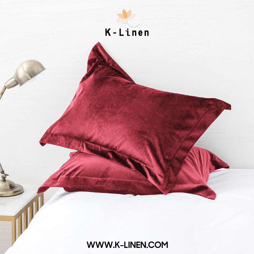 velvet pillow cover maroon pillow cover.