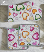 plain quilted kitchen gloves heart n heart
