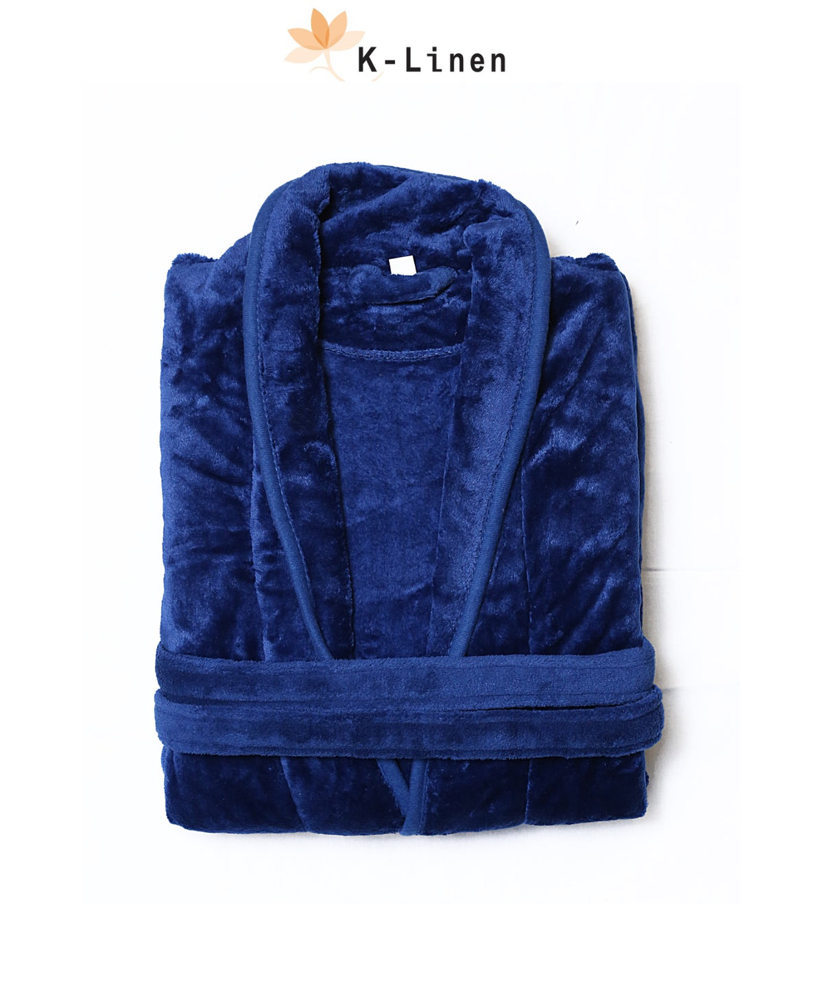 warm fleece plush bathrobe blue