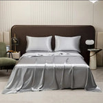 premium satin sheet dark grey