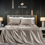 premium satin sheet dark grey