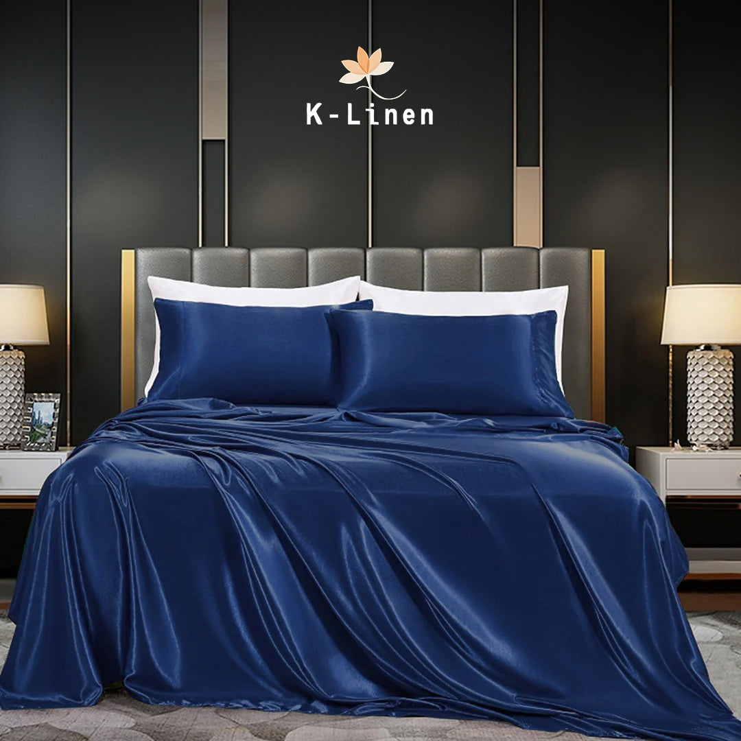 premium satin sheet royal blue